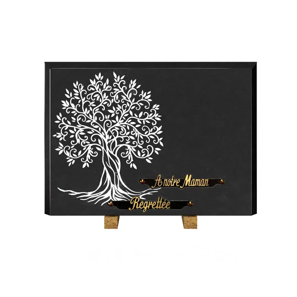 Plaque funéraire avec strass  - Leader Granits