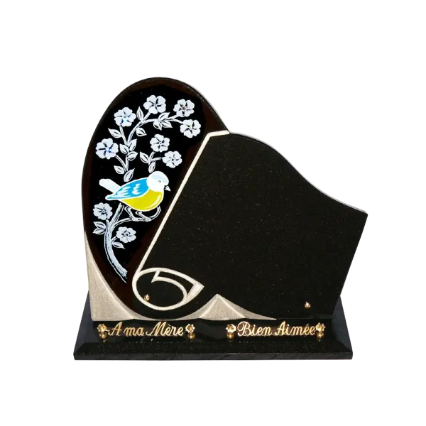 Plaque funéraire avec strass  - Leader Granits